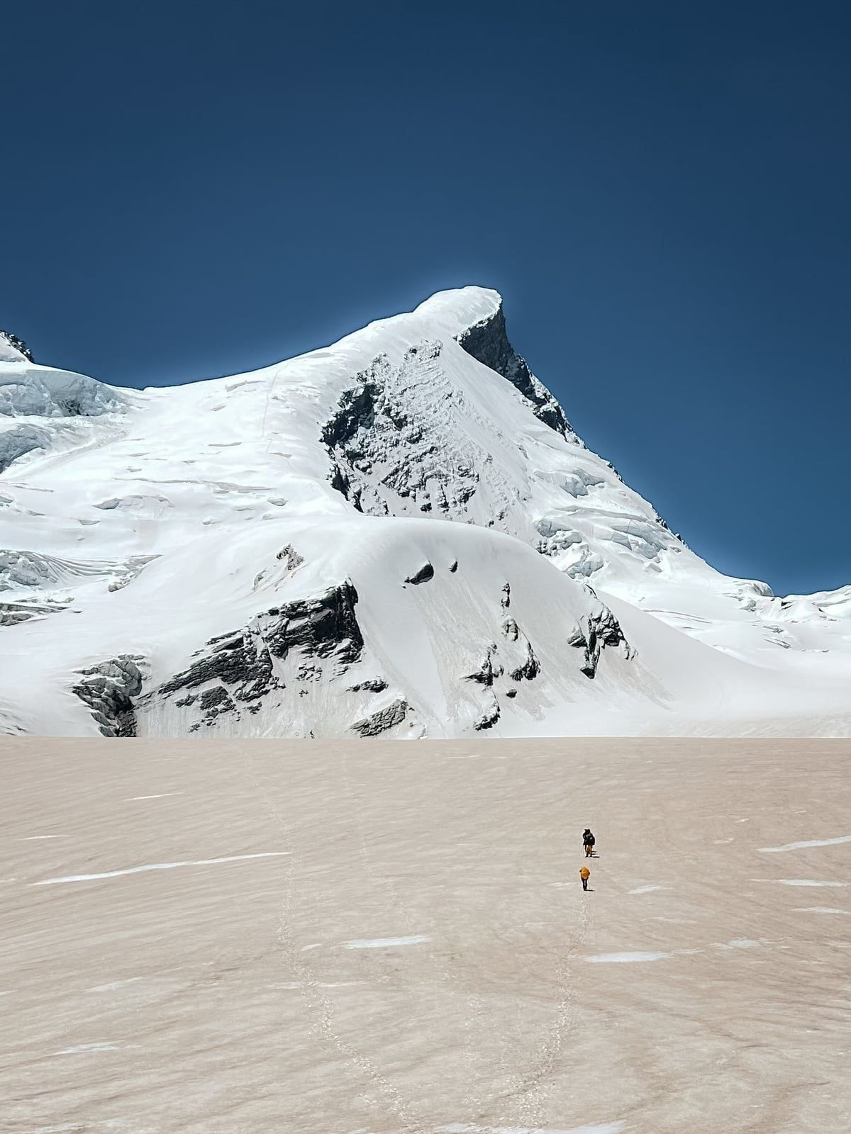 Glacier crossing during Black Peak expedition