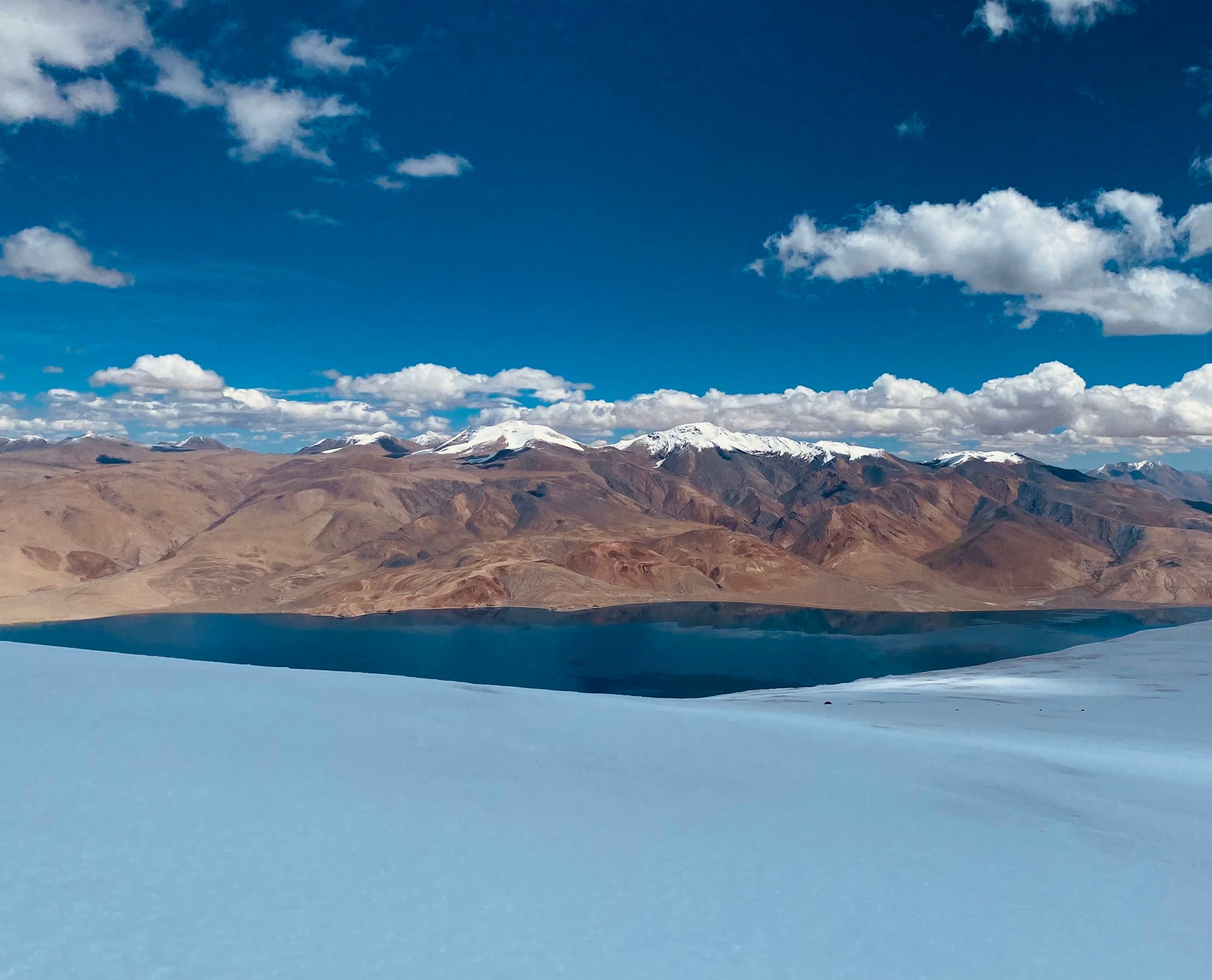 Tso Moriri lake from the Mentok Kangri snow plateau