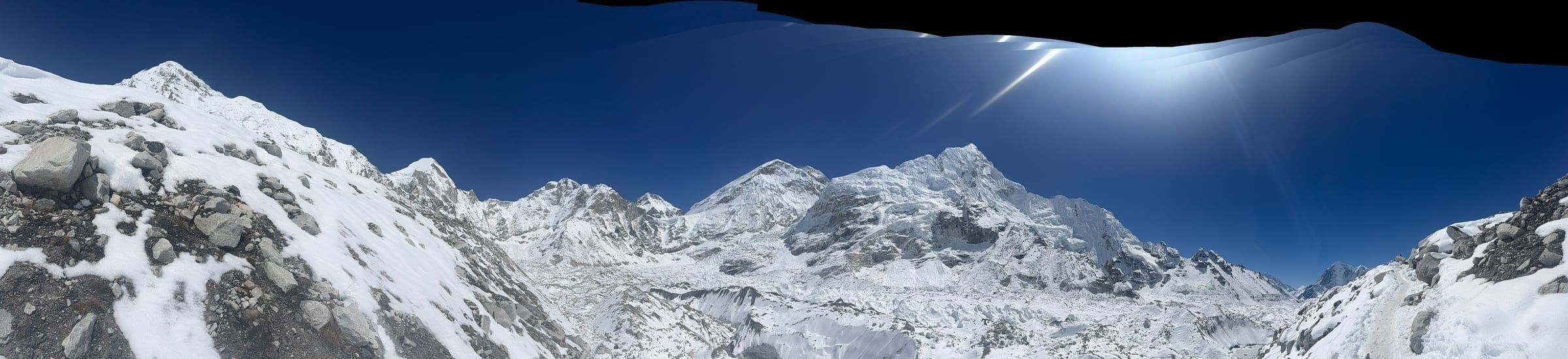 Himalayan mountain landscape at sunrise